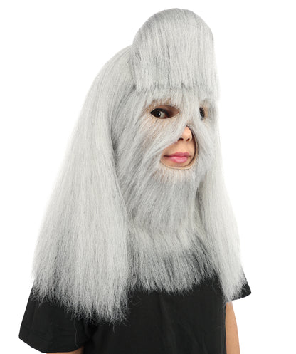 HPO Teen Extreme Hairy Person Costume Bundle & Mask Set - Full-Body Hair Suit Extra-Long Costume Wig for Halloween, Cosplay & Parties - Multiple Color Options