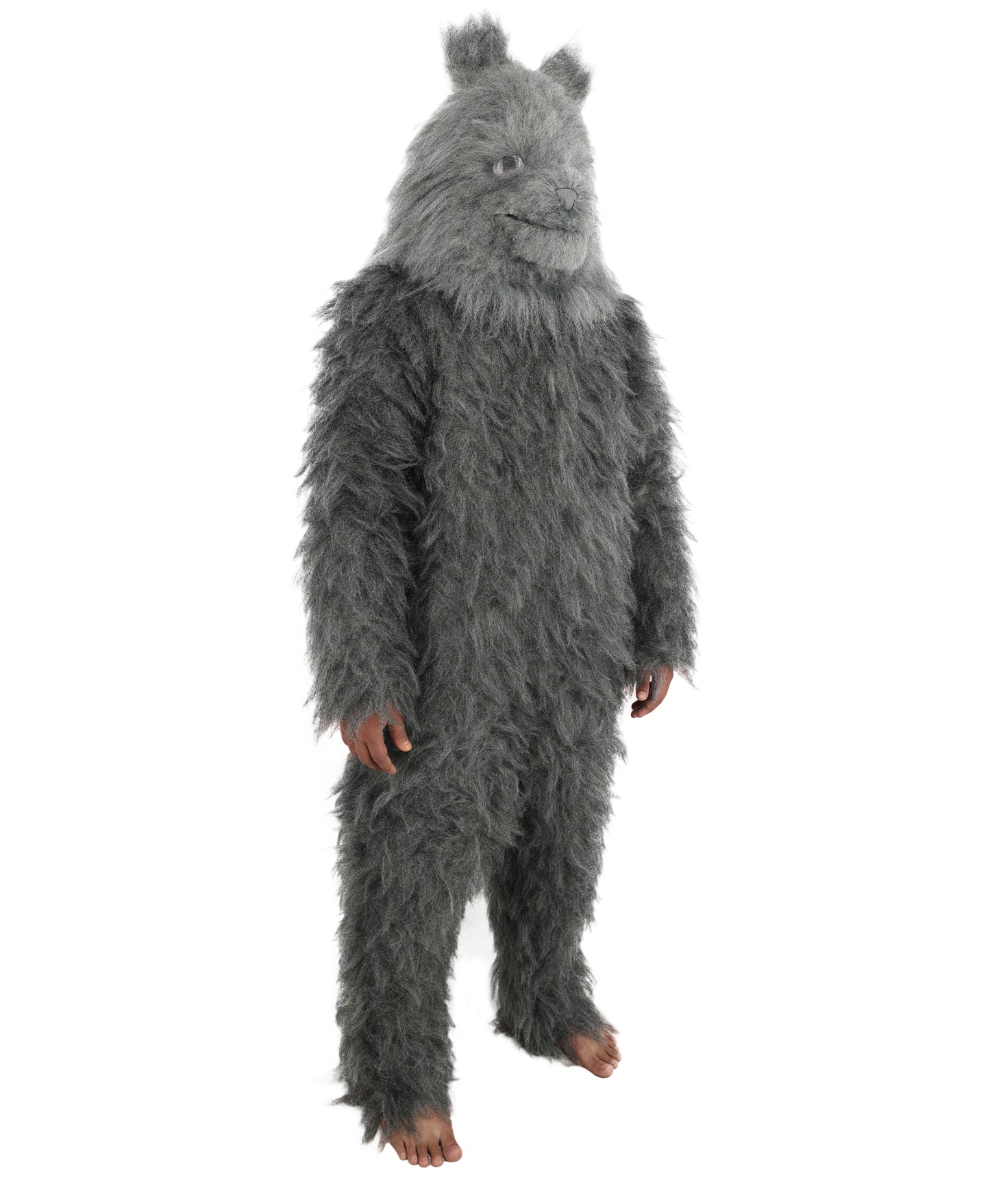 HPO Unisex Dark Grey Wolf Mascot Costume Bundle & Mask Set | Realistic Animal Full Coverage Outfit | Crafted for Parties and Cosplay events