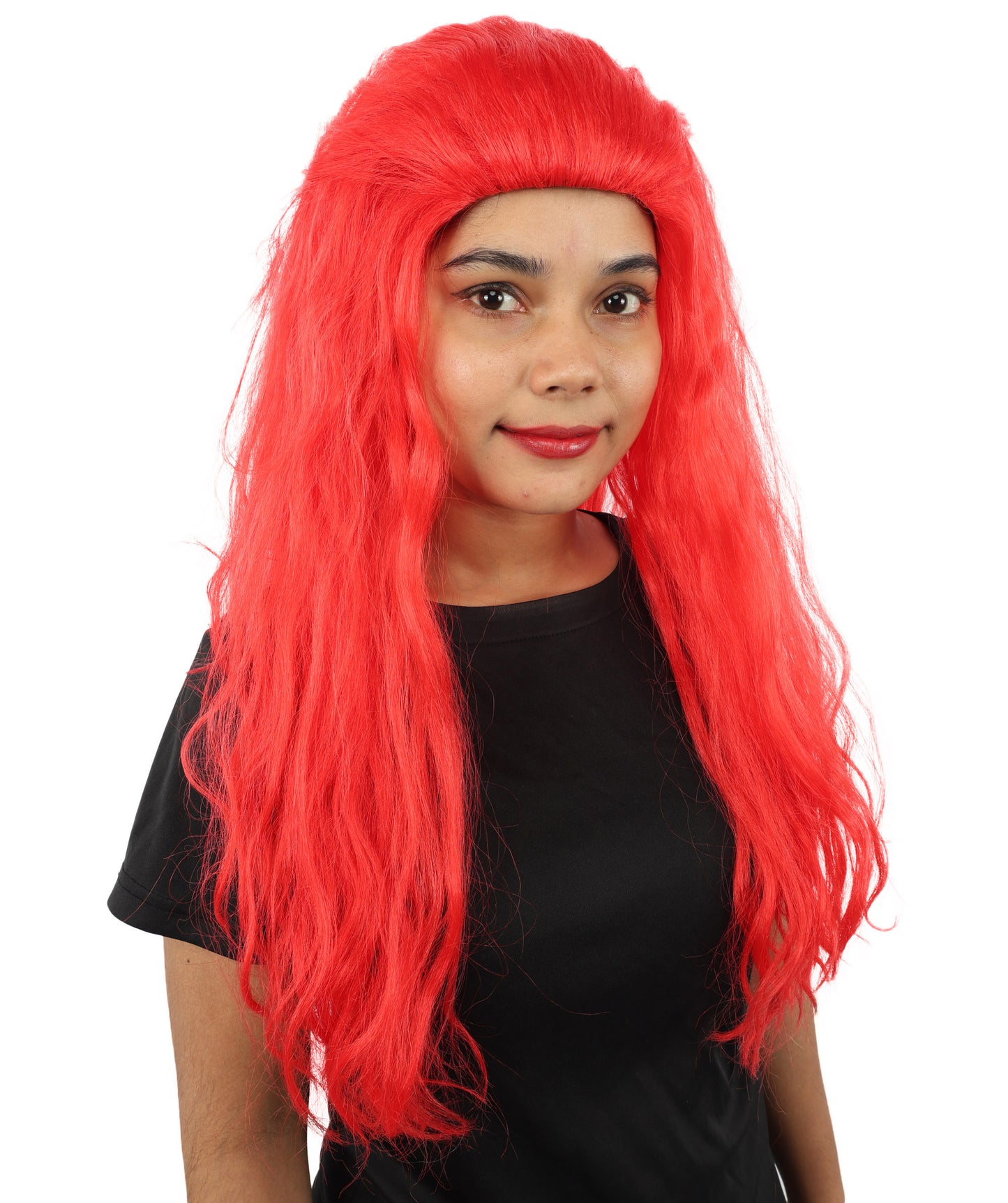 HPO Women’s Pink Long Wavy Wig | 25 Inch Long Hair with Capless Cap Design | Ideal for Playful at Halloween Cosplay, and Themed Parties