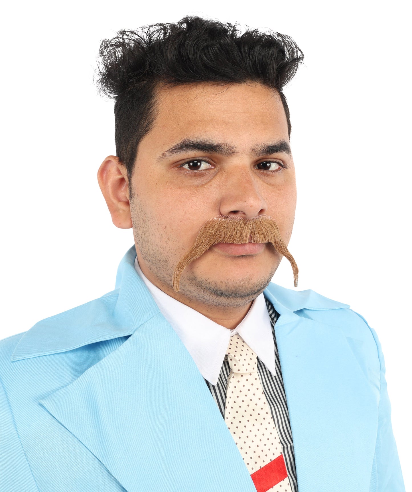 HPO  Men's Fake Human Hair Walrus Mustache | Brown Color
