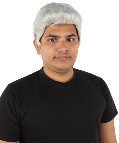 HPO Men's Side Swept Undercut Wig | Short Brown Texture with Tapered Sides, Heat Resistant Synthetic Fiber & Breathable Net | Halloween, Space Ranger Cosplay, Sci-Fi Theme Party & Roleplay