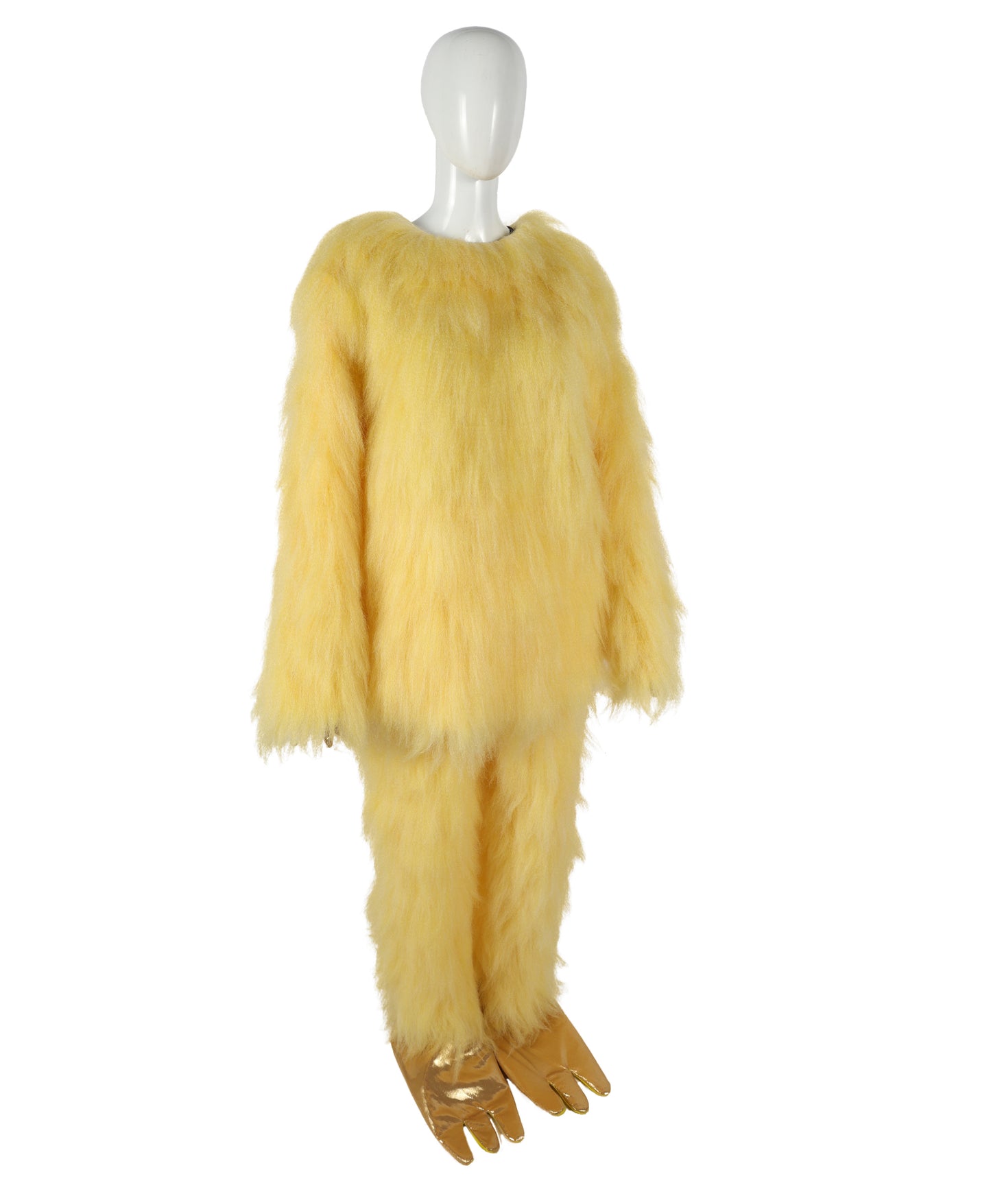 HPO Unisex Yellow Monster Mascot Costume, Mask and Bundle | Full Body Plush Furry Suit with Headpiece, Hands & Feet | Fun Cartoon Outfit for Halloween, Parades & Stage Performances