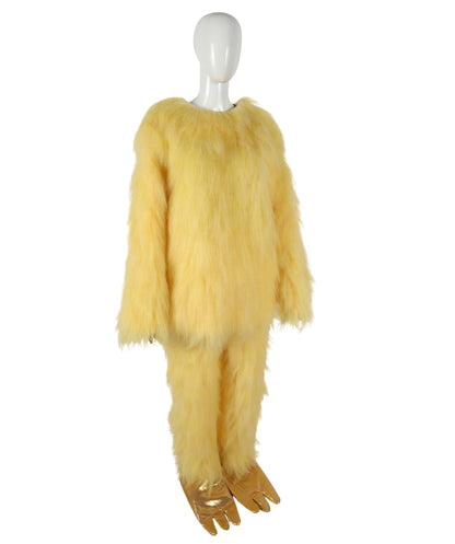 HPO Unisex Yellow Monster Mascot Costume, Mask and Bundle | Full Body Plush Furry Suit with Headpiece, Hands & Feet | Fun Cartoon Outfit for Halloween, Parades & Stage Performances