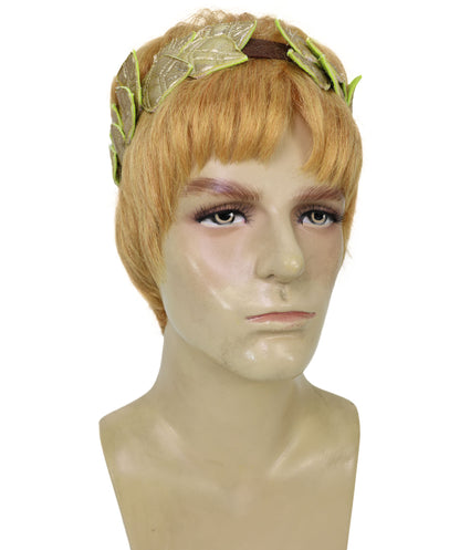 HPO Men’s Wavy Short Ginger Wig | Roman Emperor Inspired Historical Hairpiece | Theater, Gladiator Roleplay, Halloween & Cosplay Wig