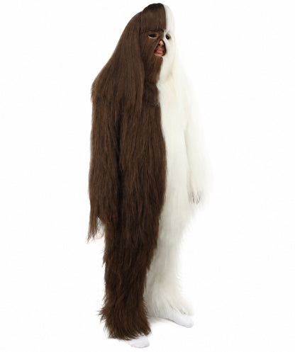 HPO  Extreme Hairy Person Two Part Costume, Mask and Bundle Set - Full-Body Hair Suit Extra-Long Costume Wig for Halloween, Cosplay & Parties - Multiple Color Options
