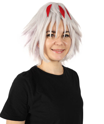 HPO Women's Princess Grey Featury Fluffy Wig I Cosplay Wig I Flame-retardant Synthetic Fiber