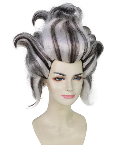HPO Women’s Wicked Sea Witch Wig | Deluxe Long Curly Black & Grey Hairpiece | Halloween, Costume Party, Stage & Photo Shoot