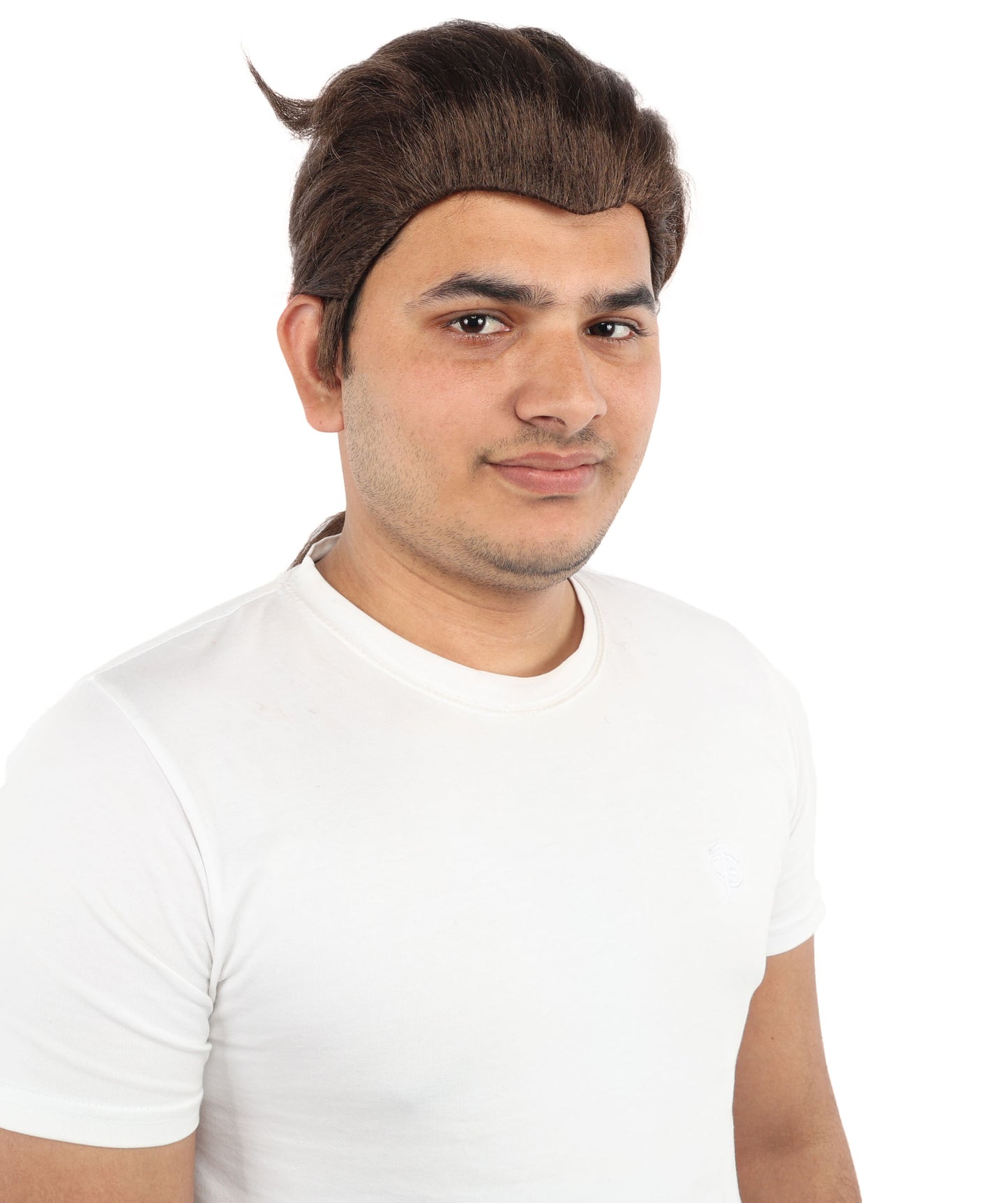HPO Men’s Movie-Inspired Auburn-Brown Long Biblical Wig with Ponytail – 18 Inch Capless Cap Wig for Halloween and Cosplay | Realistic Synthetic Historical Hairpiece