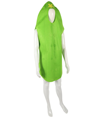 HPO Green Cucumber Jumpsuit Costume - Giant Vegetable Tunic, Fun and Quirky, Perfect for Parties, Vibrant Green