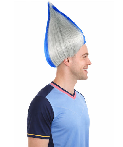 USA Star Troll | Unisex Patriotic Red White and Blue Troll Wig with Star | Premium Breathable Capless Cap