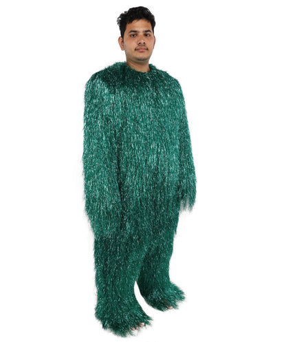 HPO UnisexTinsel Hairy Costume, Bundle & Mask Set | Full-Body Suit & Matching Mask | Long Hair Funny Costume for Halloween, Performers, Cosplay & Mascots | Multicolor Options