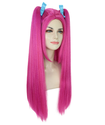 HPO Adult/Teen Women's K-pop Demon Hunters Wig Long Straight Multiple color Wig | Halloween Wig | Futuristic Pop Star Warrior Look