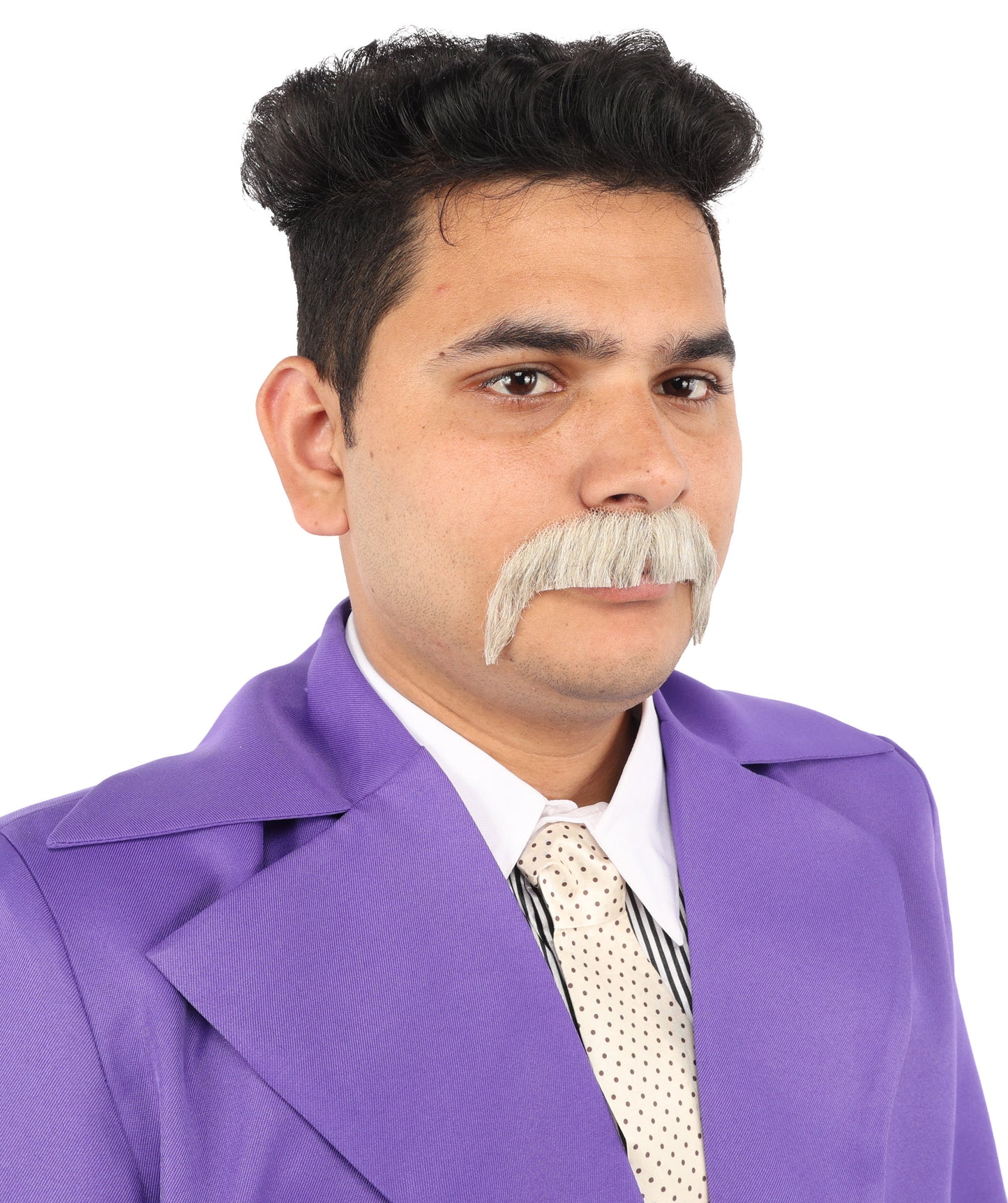 Men's Horseshoe Human Hair Mustache Styles | Facial Hair Multiple Colors Option | HPO