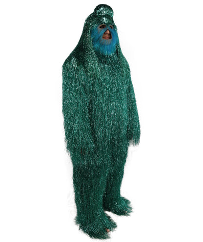 HPO UnisexTinsel Hairy Costume, Bundle & Mask Set | Full-Body Suit & Matching Mask | Long Hair Funny Costume for Halloween, Performers, Cosplay & Mascots | Multicolor Options