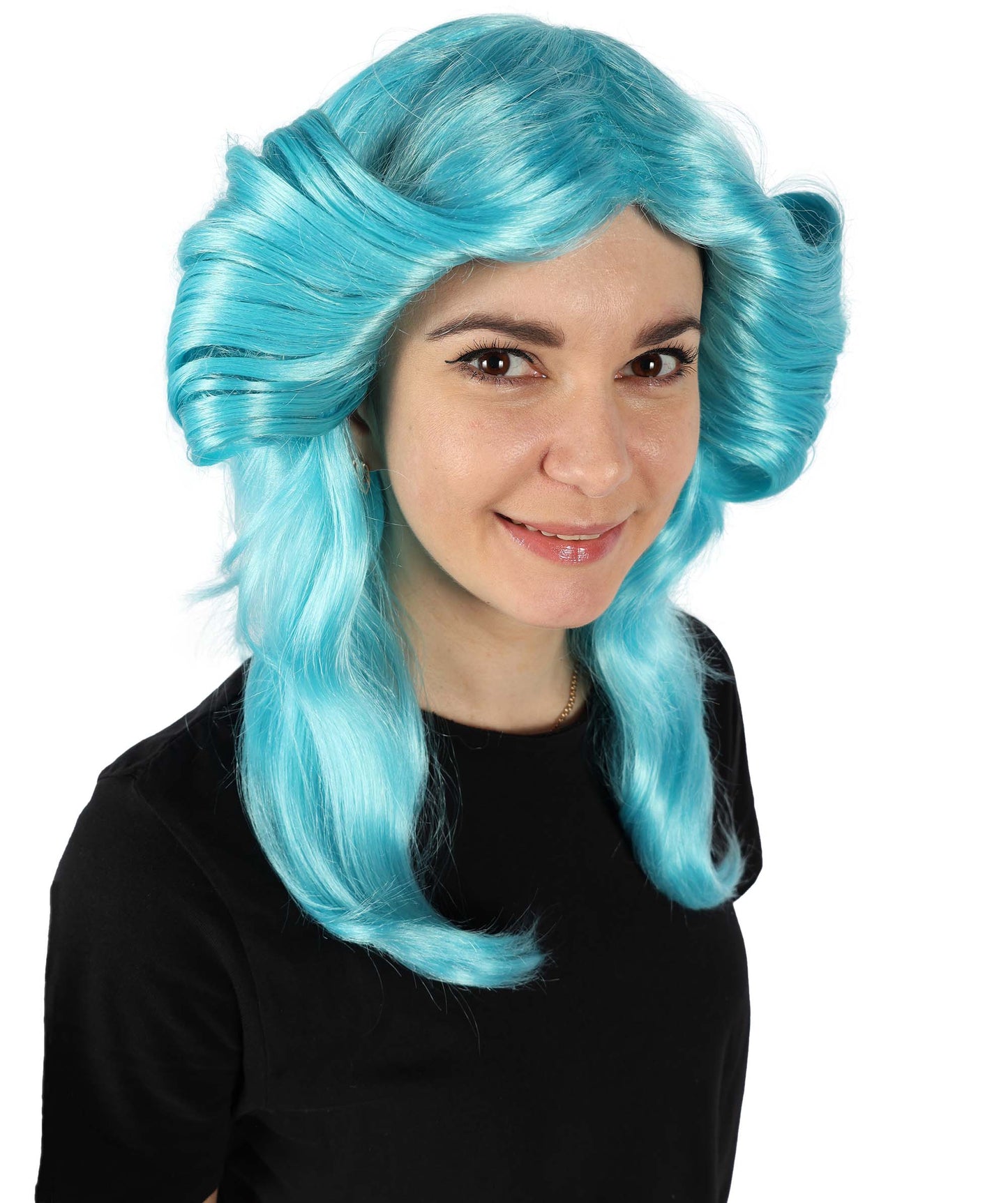 HPO Women's 70's Flick Multiple Color Retro Wig, Flame-retardant Synthetic Fiber