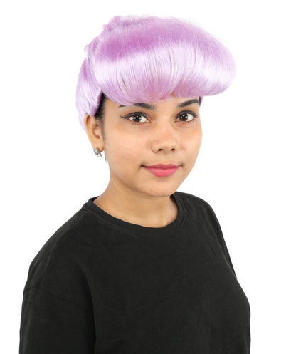 HPO Adult Women's Retro Pin-Up Wig | Multicolor Options, create of synthetic fiber, vintage curled bumper bangs with rolled back, breathable base | Party, Halloween, theater, drag, performance, costume events