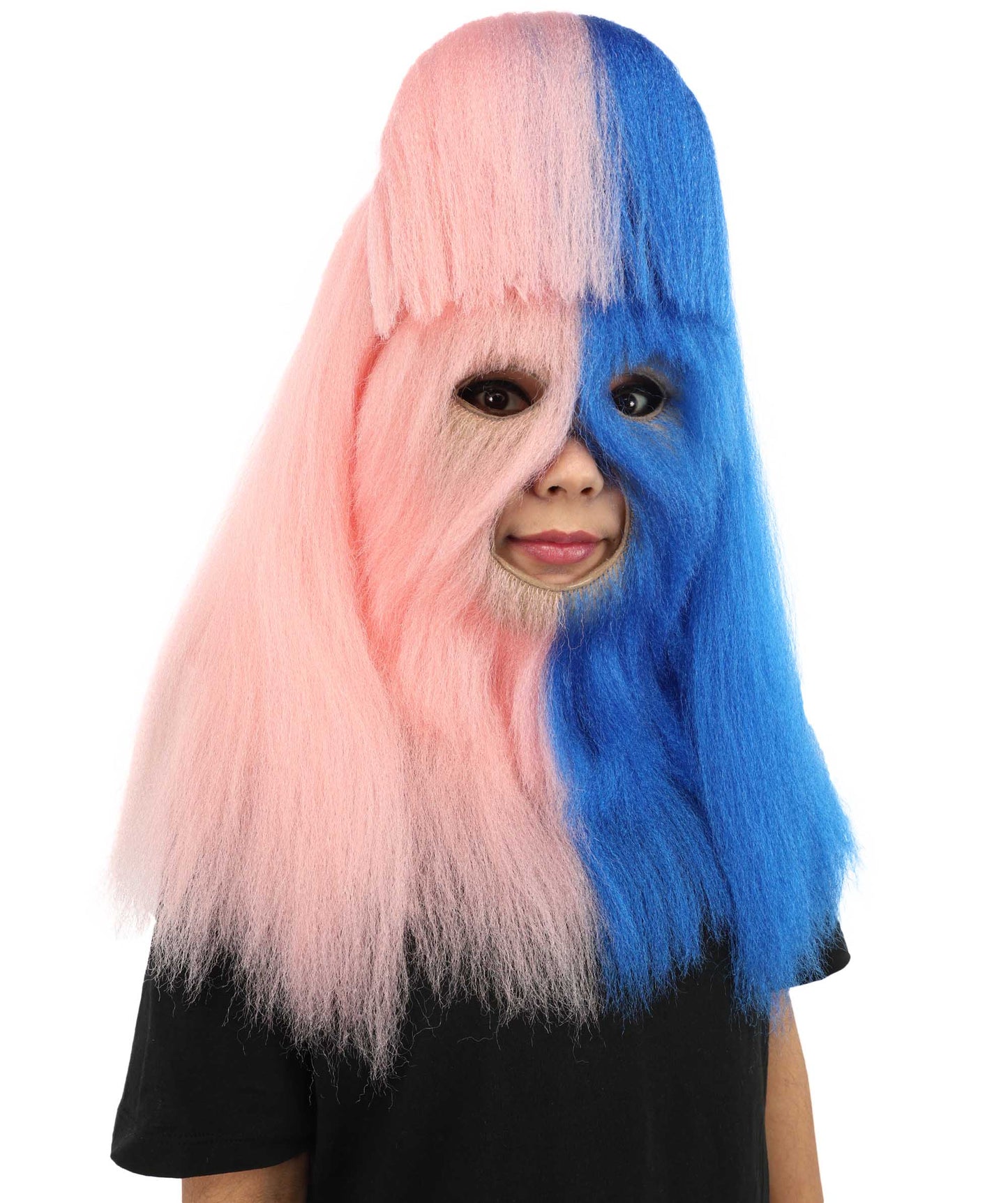 HPO Teen Extreme Hairy Person Two Part Costume, Mask and Bundle Set - Full-Body Hair Suit Extra-Long Costume Wig for Halloween, Cosplay & Parties - Multiple Color Options