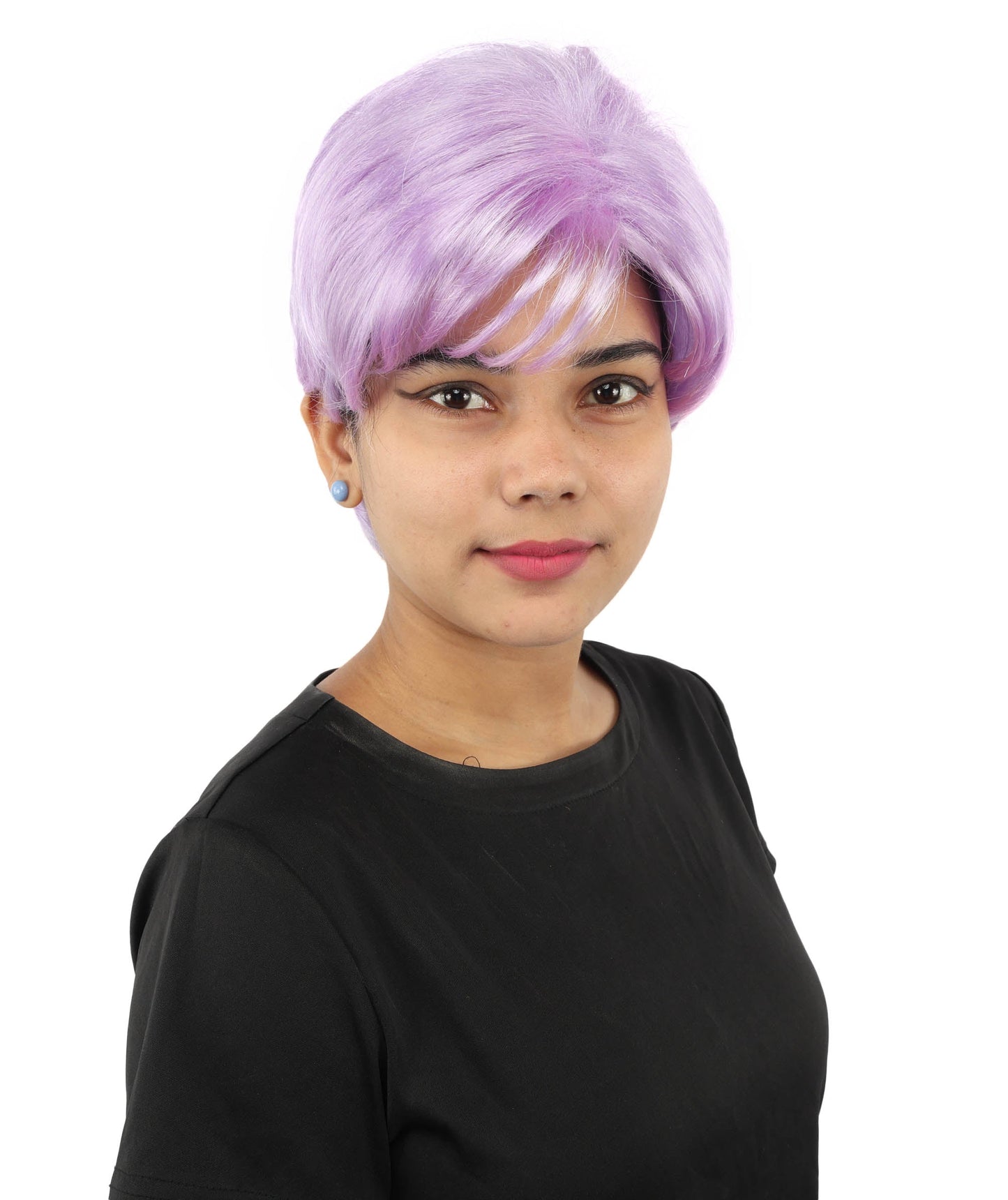 HPO Adult Women’s Short Black Wig | 10 Inch, Sleek and Smooth Bob Hairpiece | Ideal for Cosplay, Costume, and Themed Events