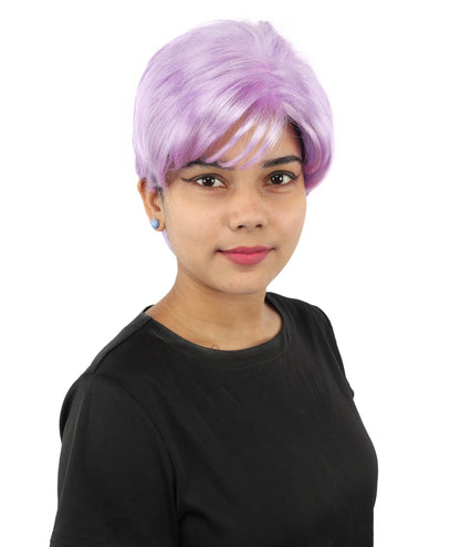HPO Adult Women’s Short Black Wig | 10 Inch, Sleek and Smooth Bob Hairpiece | Ideal for Cosplay, Costume, and Themed Events