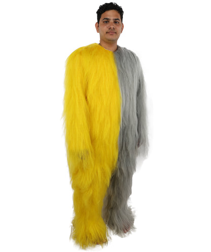 HPO  Extreme Hairy Person Two Part Costume, Mask and Bundle Set - Full-Body Hair Suit Extra-Long Costume Wig for Halloween, Cosplay & Parties - Multiple Color Options