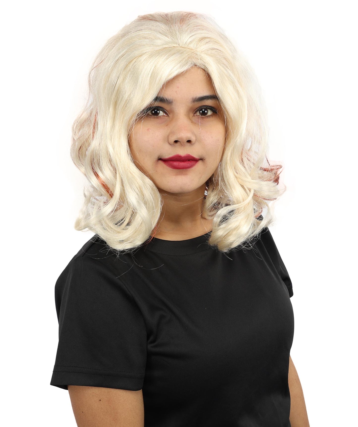 HPO Women’s Long-Length Multicolor Carnival Wig | Curly Hair Fancy Dress for Halloween, Festivals & Roleplay Events | Capless Cap Design
