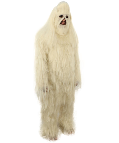 HPO Unisex Extreme Hairy Person Costume, Mask and Bundle - Full-Body Hair Suit Extra-Long Ash Brown Costume Wig for Halloween, Cosplay & Parties