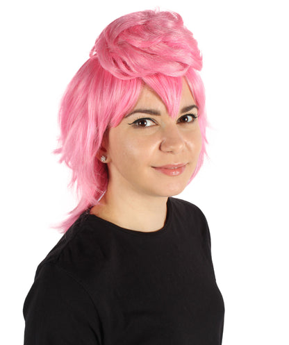 HPO Women's Anime Estranged Daughter Pink Wig | Perfect for Halloween | Flame-retardant Synthetic Fiber