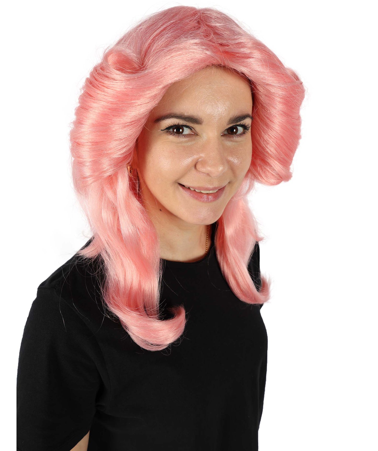 HPO Women's 70's Flick Multiple Color Retro Wig, Flame-retardant Synthetic Fiber