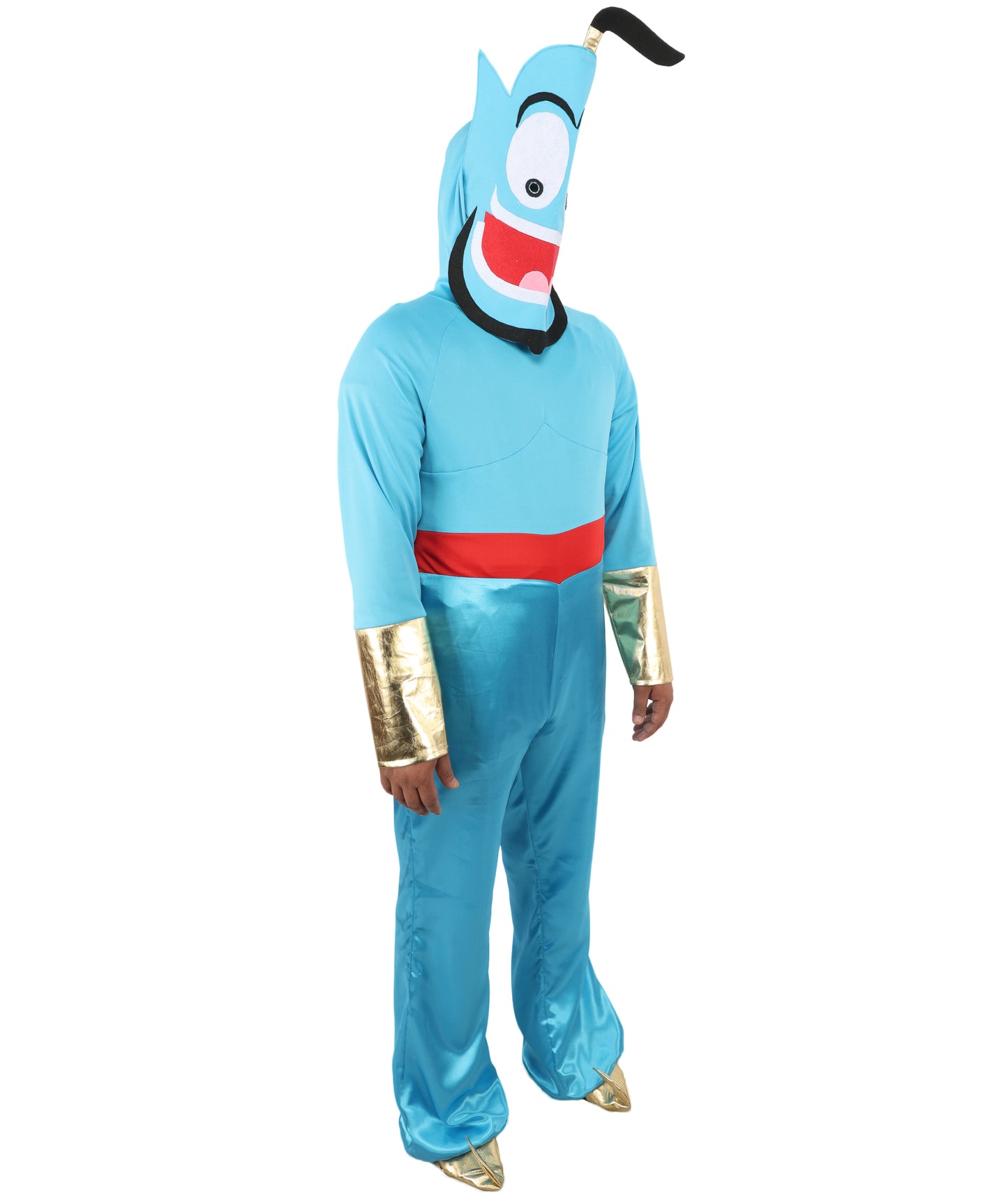 Blue Magical Spirit Costume with Pants, Vest & Belt | Men’s Fantasy Genie-Inspired Outfit for Halloween, Cosplay, Parties & Stage