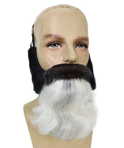 HPO Adult Men’s Realistic Beard & Moustache Set | Human Hair, Hand-Knotted for Film & Theater