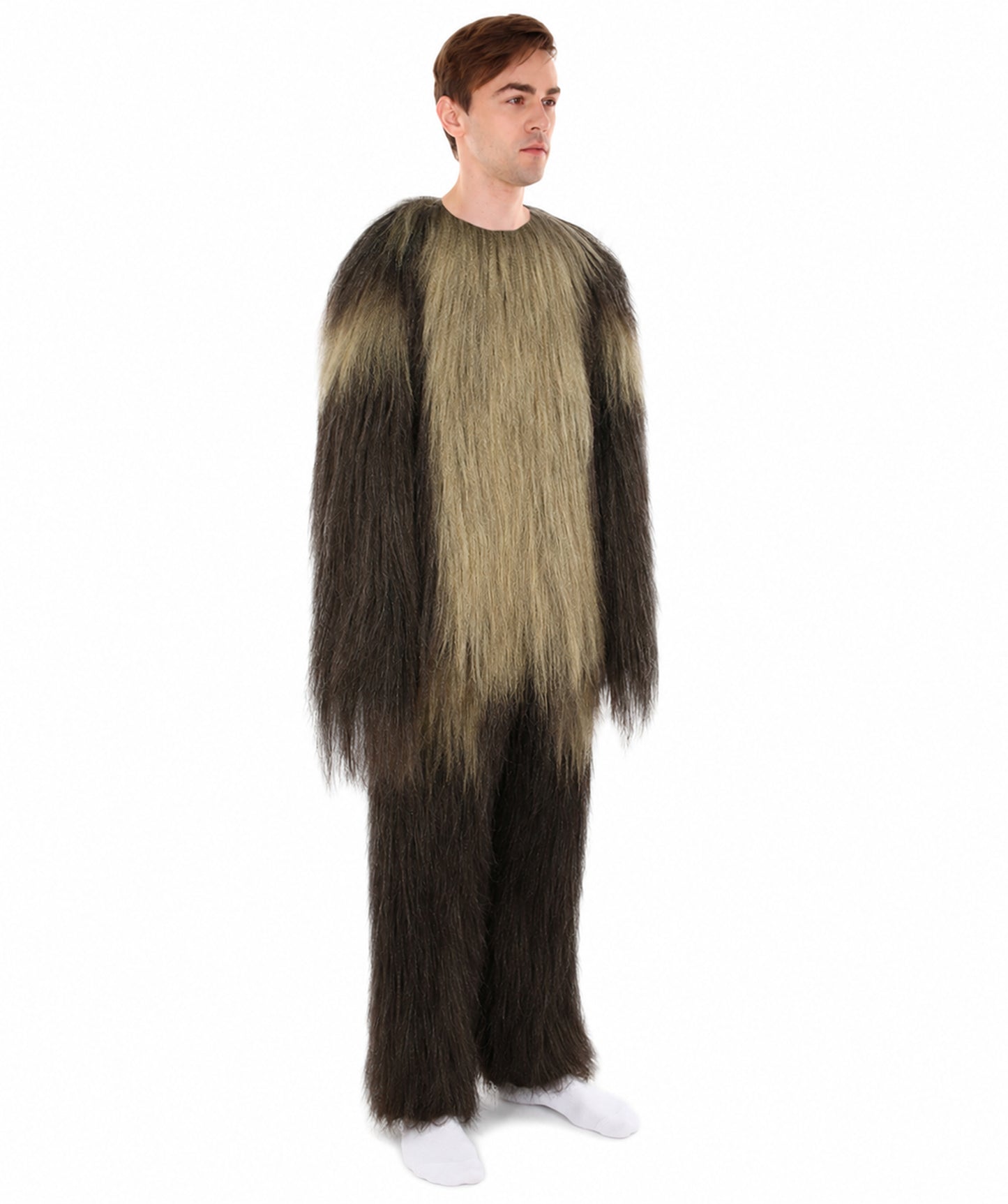 Long Hairy Elder Warrior Ape Military Leader Resistance Fighter Costume | Brown & Blonde Cosplay Costume