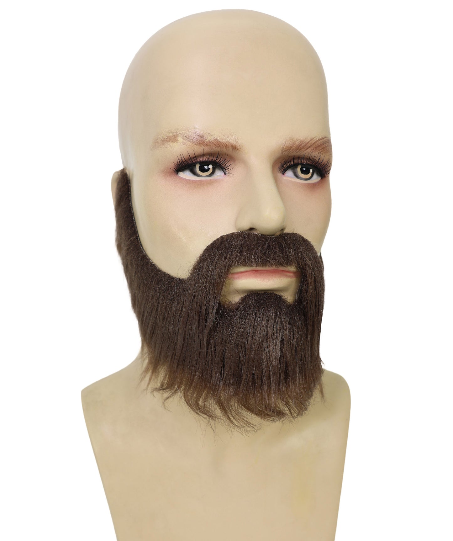 Male Brown Beard and mustache – Realistic Facial Hair Set for Self-Adhesive Lightweight  Perfect for Halloween