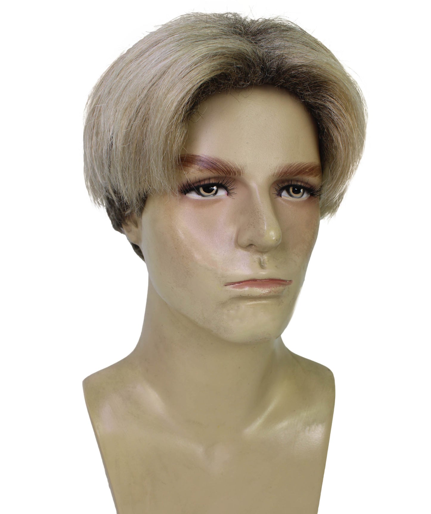 HPO Adult Male WIG 90's Heartthrob – Short Blonde Wig Light weight Synthetic Fiber, Perfect for 90s-Themed Costumes, Halloween Cosplay and Retro Parties