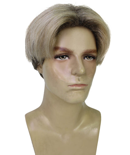 HPO Adult Male WIG 90's Heartthrob – Short Blonde Wig Light weight Synthetic Fiber, Perfect for 90s-Themed Costumes, Halloween Cosplay and Retro Parties