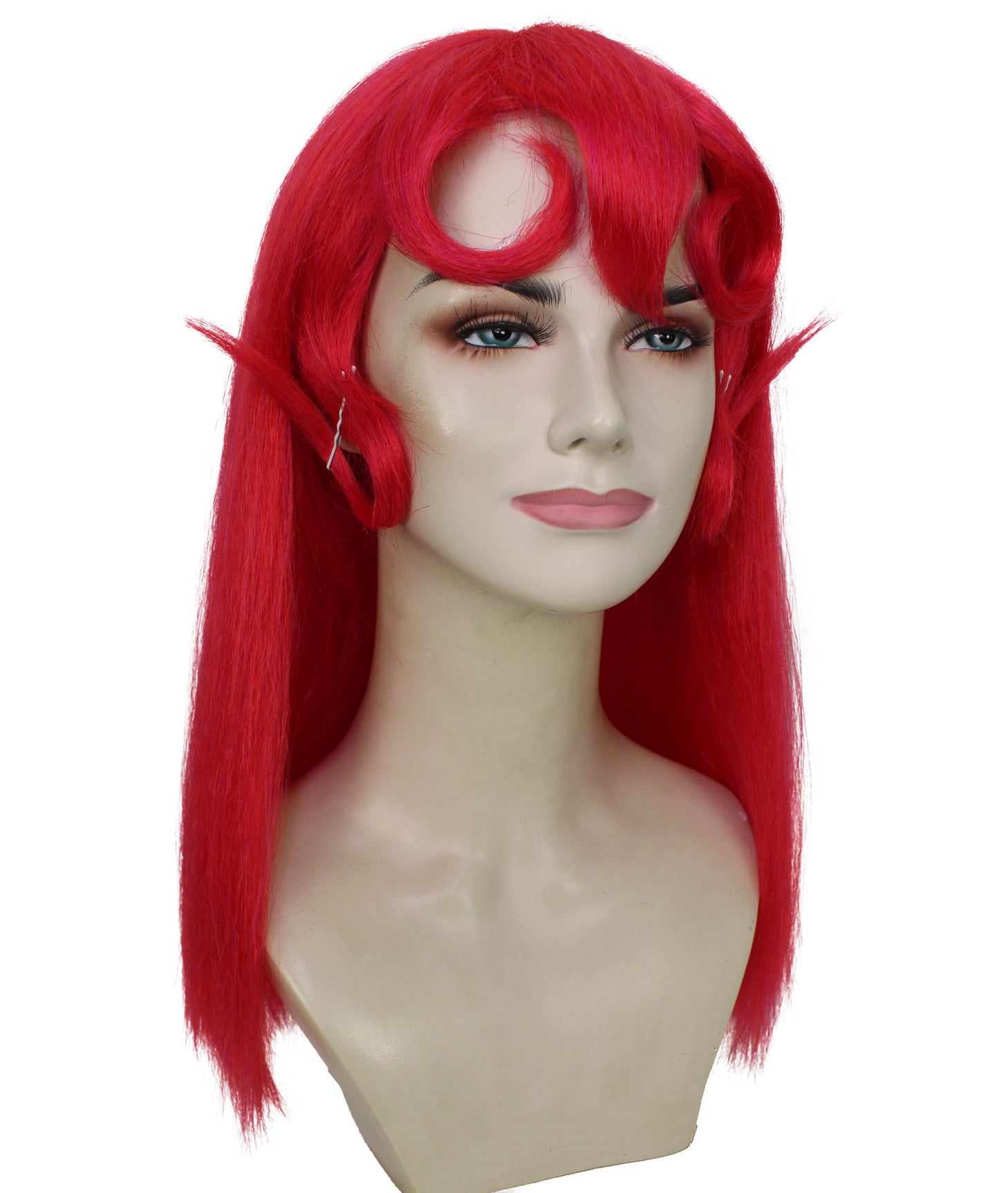 HPO Women's Drag Queen Red Wig I Halloween Wig I Flame-retardant Synthetic Fiber