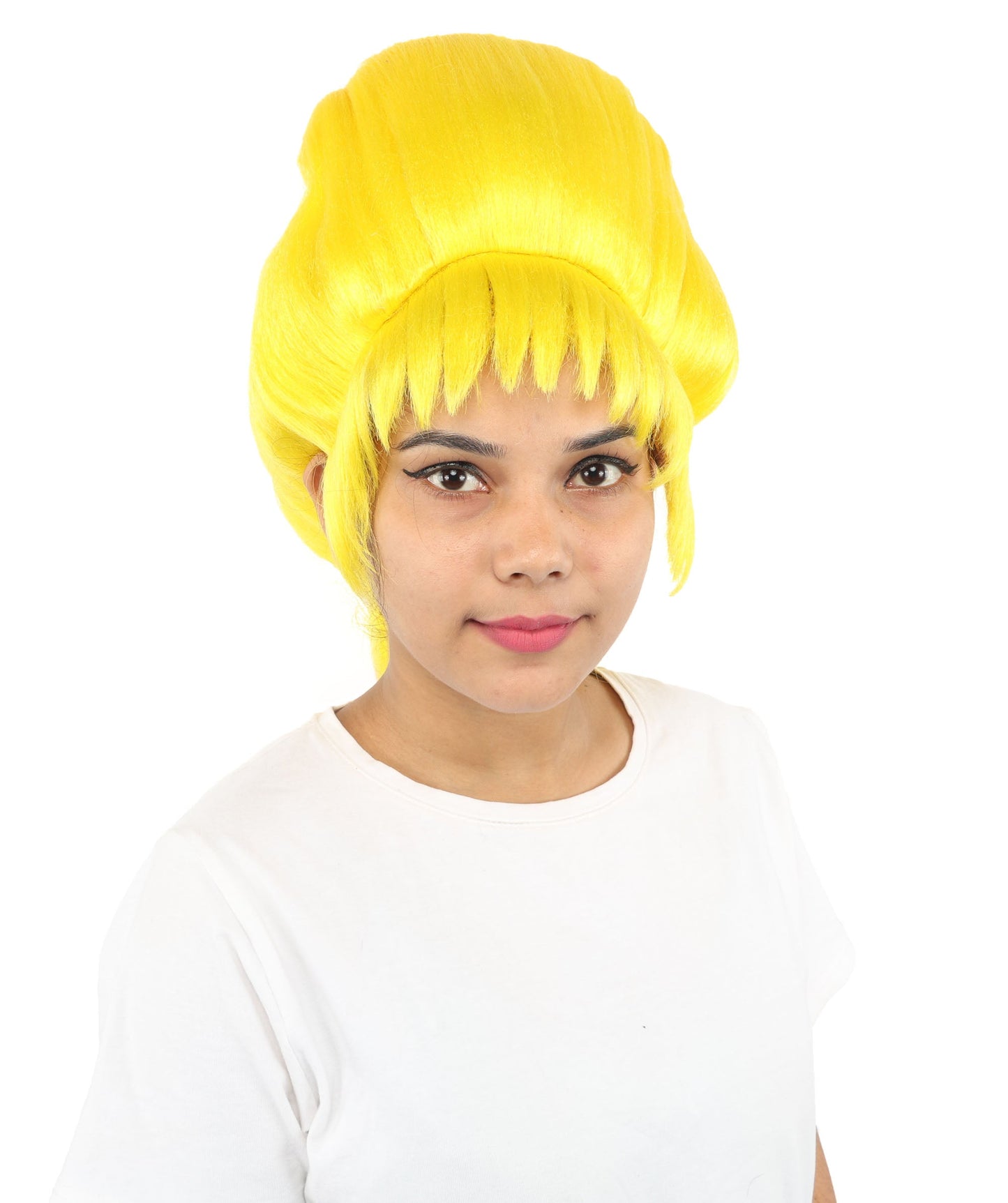 HPO Adult Women's Avant-Garde Bouffant Wig | Multiple Color Options | Create of synthetic fiber, massive smooth updo with micro bangs, breathable base | Party, Halloween, theater, drag, performance, costume events