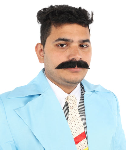 HPO Men's German Physicist Mustache Set Gray Fancy Facial Hair