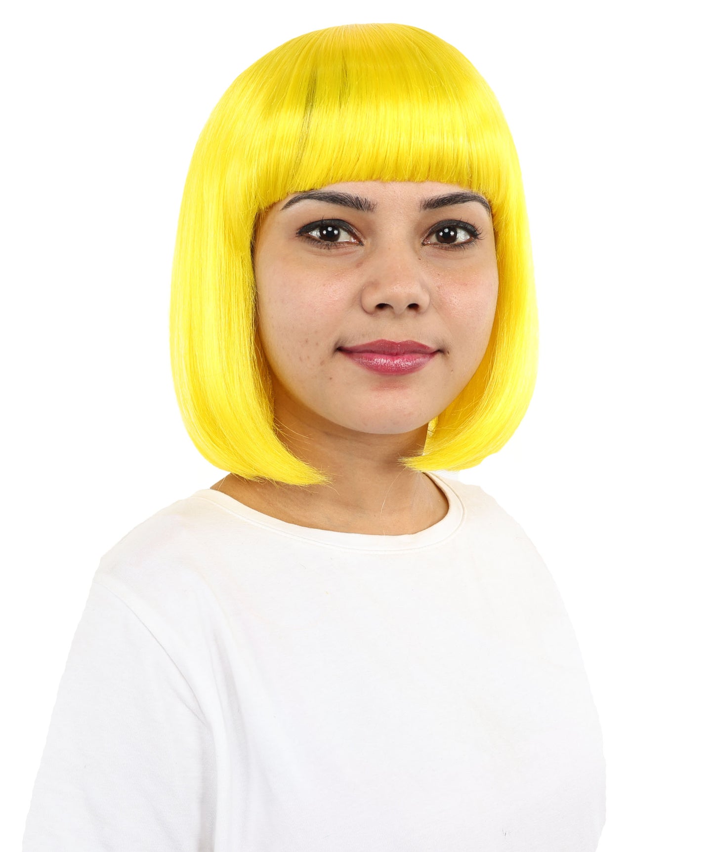 Adult Women’s Medium Bob Wig with Bangs – Layered Hairstyle with Soft Synthetic Fibers & Smooth Texture With Standard Cap | Stylish Hairpiece for Cosplay, Parties & Photo Shoots | Multicolor Options
