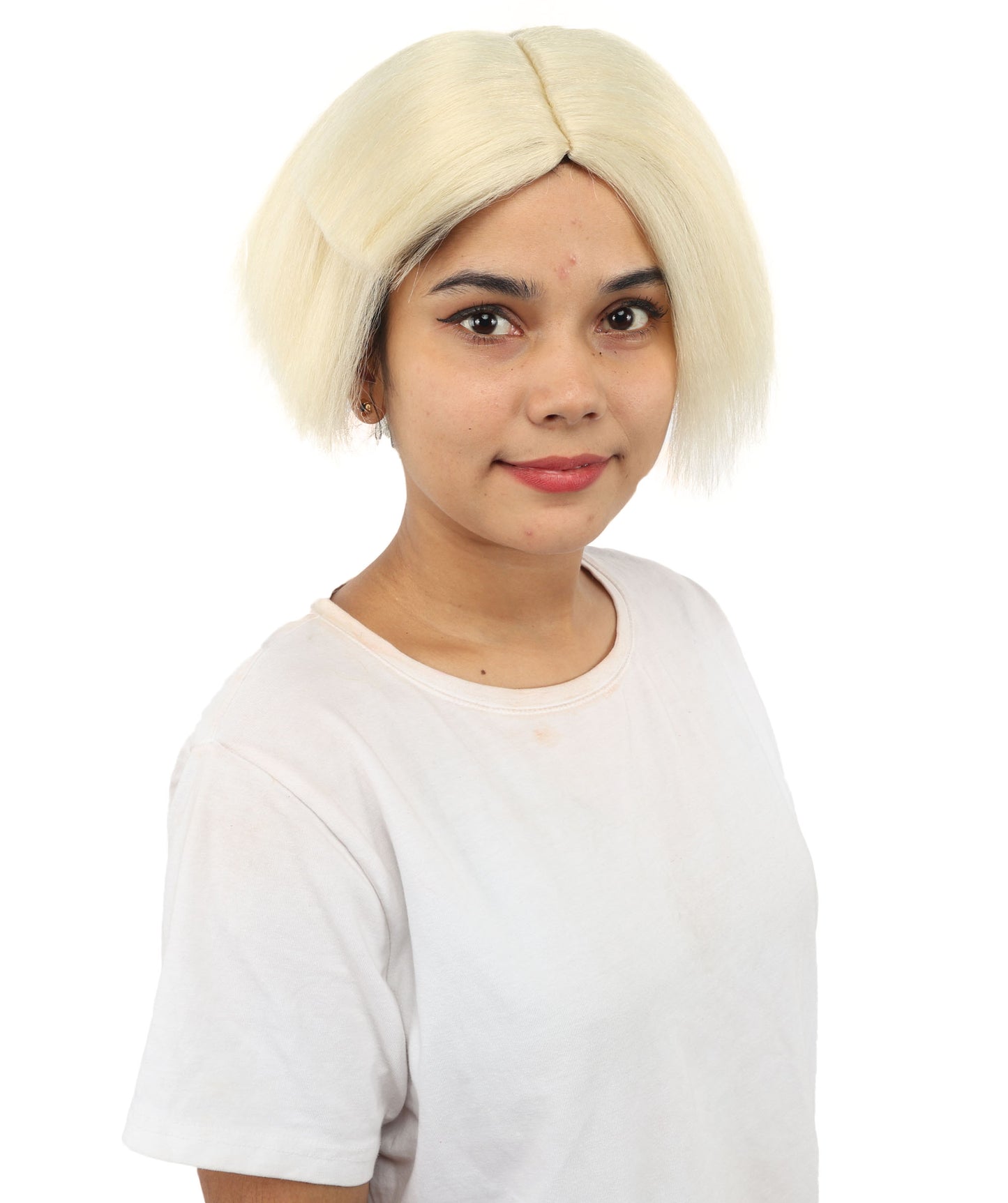 HPO Women’s Neon Yellow Bob Wig with Bangs—Bright Straight Cut Wig | Celebrity Inspired Hairpiece for Party, Halloween and Cosplay