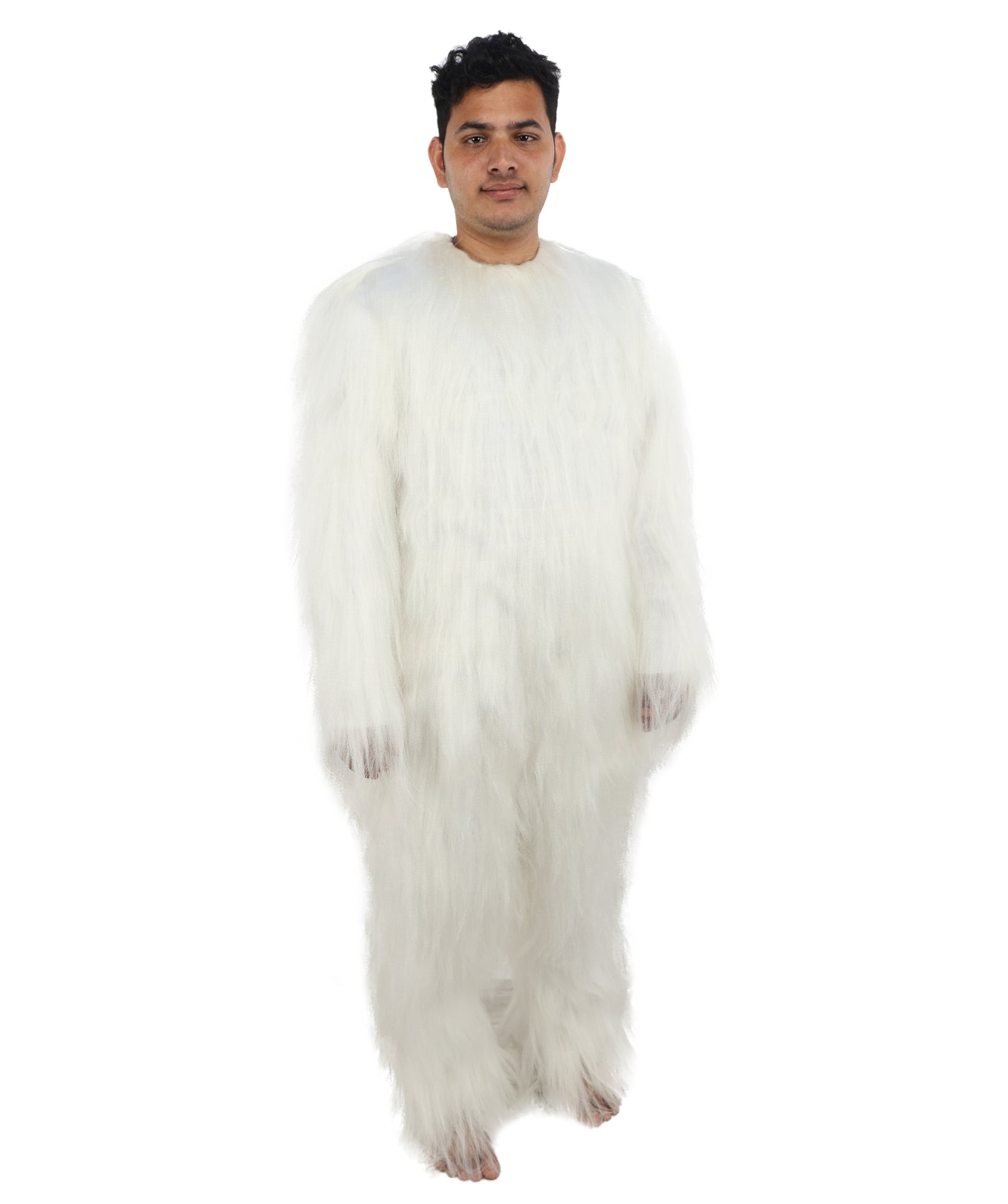 HPO Unisex Extreme Hairy Person Costume, Mask and Bundle - Full-Body Hair Suit Extra-Long Ash Brown Costume Wig for Halloween, Cosplay & Parties