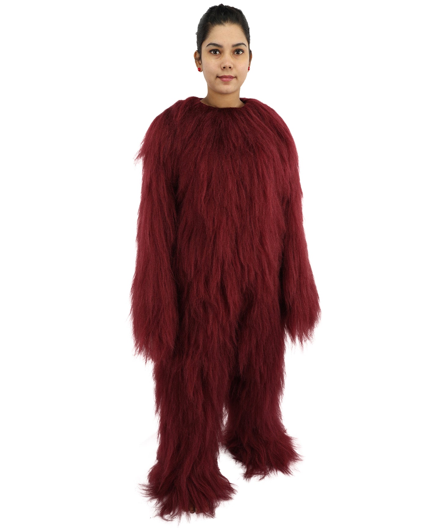 HPO Teen Extreme Hairy Person Costume Bundle & Mask Set - Full-Body Hair Suit Extra-Long Costume Wig for Halloween, Cosplay & Parties - Multiple Color Options