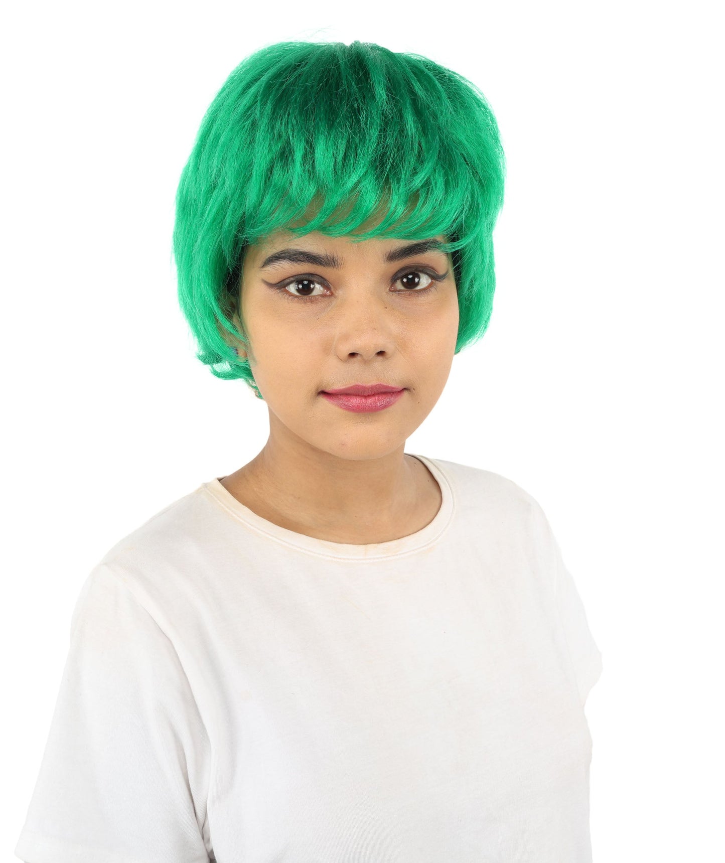 HPO Adult Women's Short Silver White Pixie Wig  | Edgy Layered Cut with Bangs | Synthetic Hair Wig for Stage Fashion, Cosplay, Halloween & Bold Party Looks