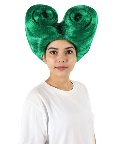 Women’s Supermodel Horn-shaped White Hair Updo Full Wig I Perfect for Halloween I Flame-retardant Synthetic Fiber