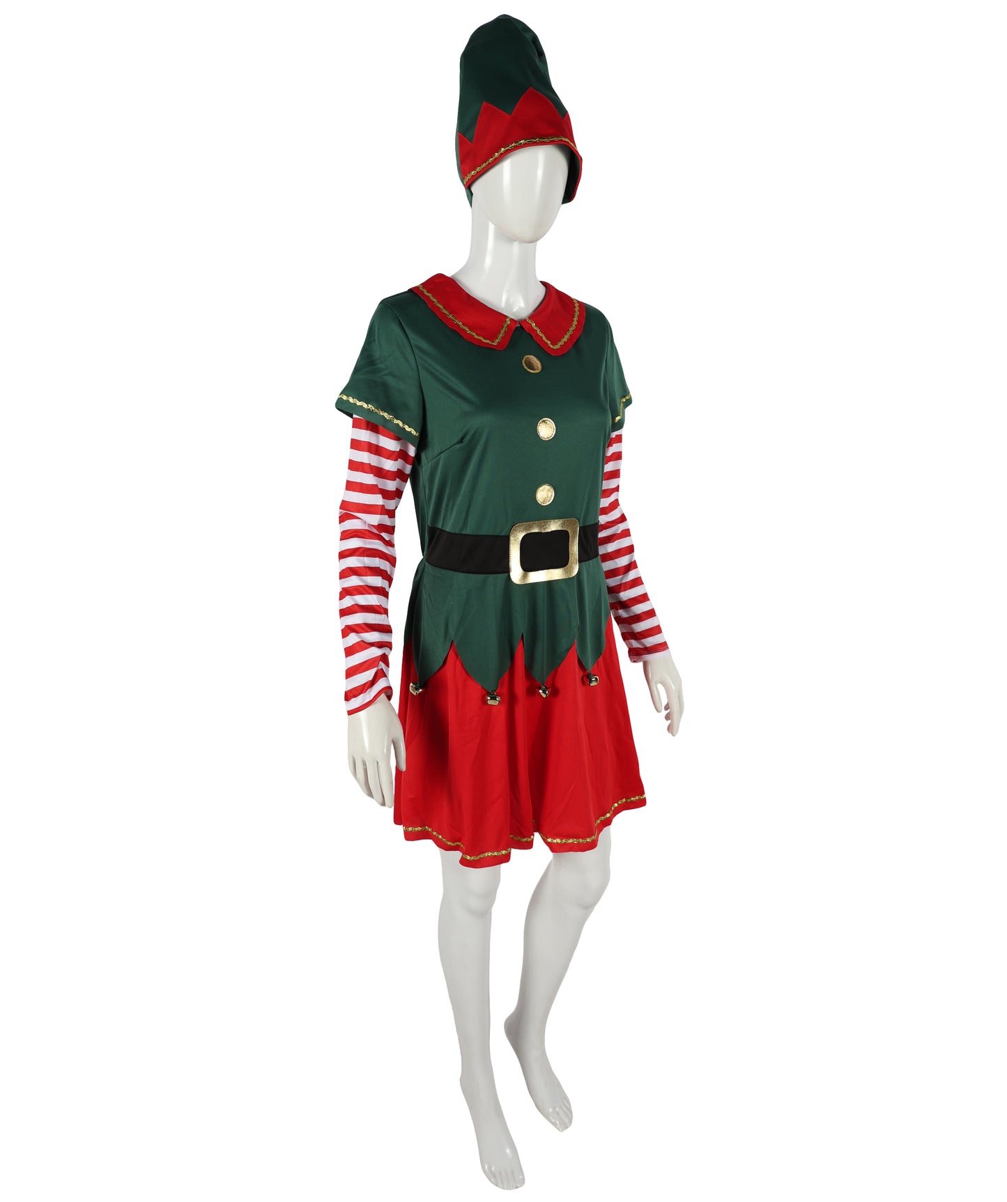 HPO Adult & Teen Women’s Inflatable Elf Costume | Red & Green Christmas Outfit | Holiday Party, Cosplay & Themed Event Costume