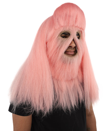 HPO Unisex Extreme Hairy Person Costume, Mask and Bundle - Full-Body Hair Suit Extra-Long Ash Brown Costume Wig for Halloween, Cosplay & Parties