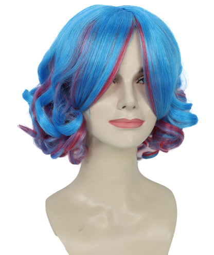 Women's Short Curly Multicolor Wig – Vibrant Synthetic Fiber for Festivals, Anime Conventions, and Halloween Parties Breatheble Capless Cap