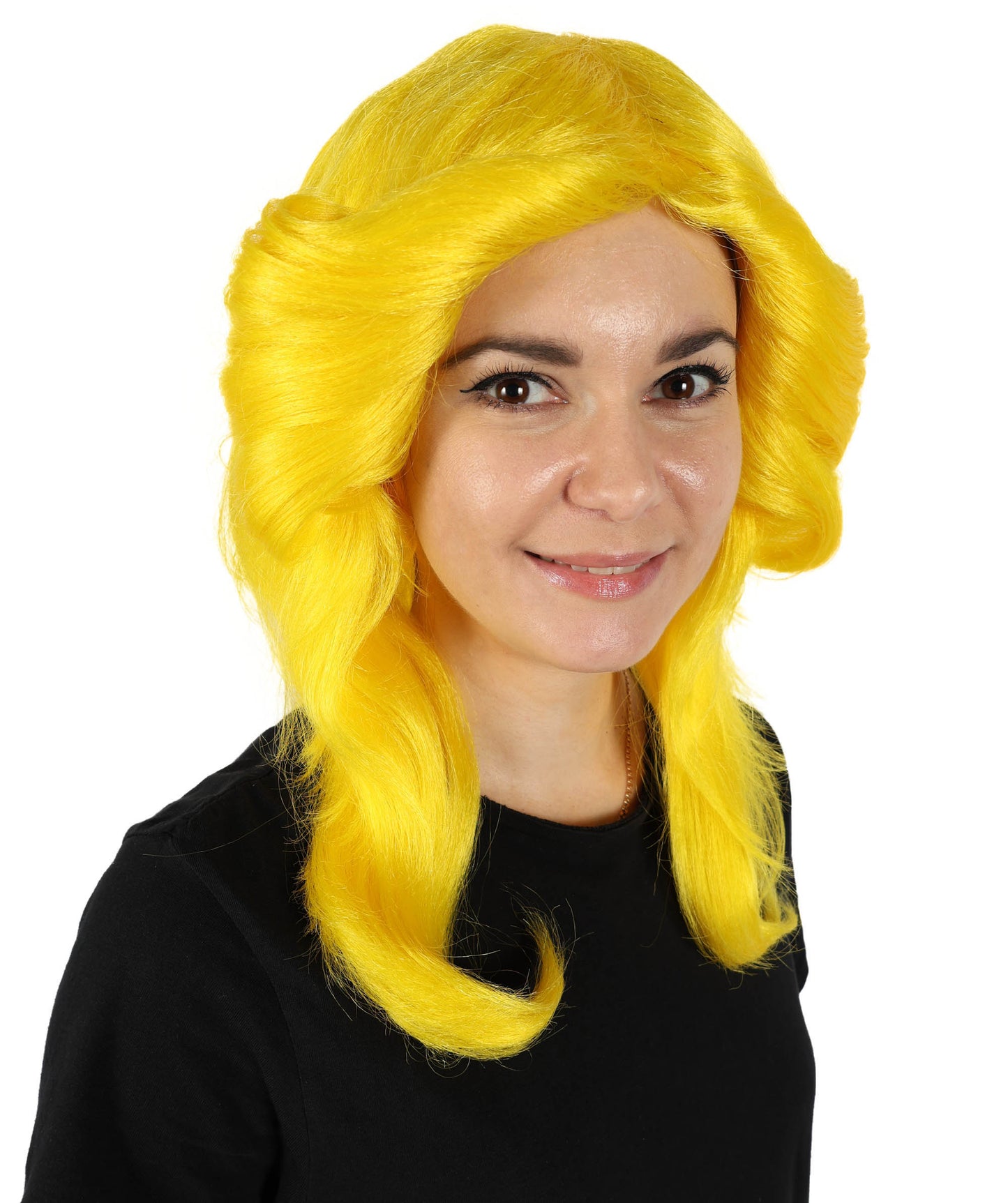 HPO Women's 70's Flick Multiple Color Retro Wig, Flame-retardant Synthetic Fiber