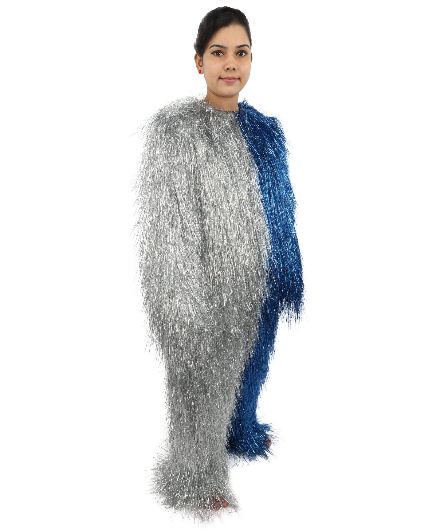 HPO Teen Extreme Hairy Two Part Costume Bundle & Mask Set - Full-Body Hair Suit Extra-Long Costume Wig for Halloween, Cosplay & Parties - Multiple Color Options