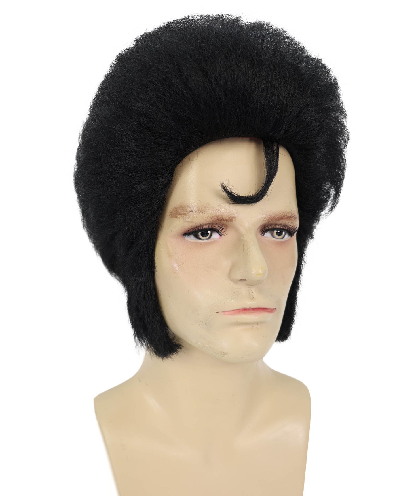 HPO Men’s Elvis Wig | Black Pompadour Hairpiece for Rock Star Look | Halloween Parties, Stage Acts & Themed Events