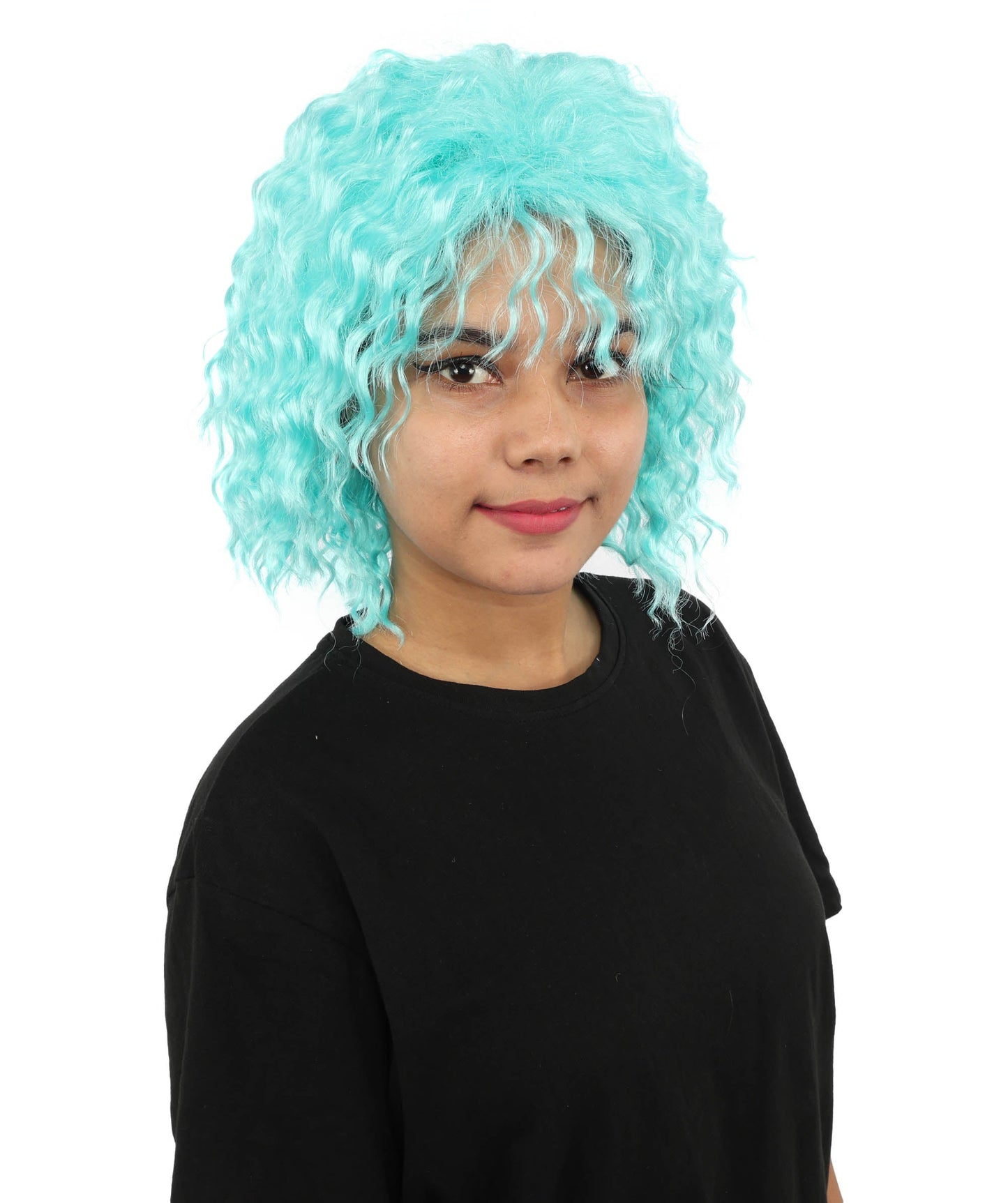 HPO Adult Women's Messy Teased Spiky Multicolor Wig | Curly Two-tone vibrant hue, create of synthetic fiber, extreme textured volume, breathable capless base | Party, Halloween, theater, drag, performance, costume events